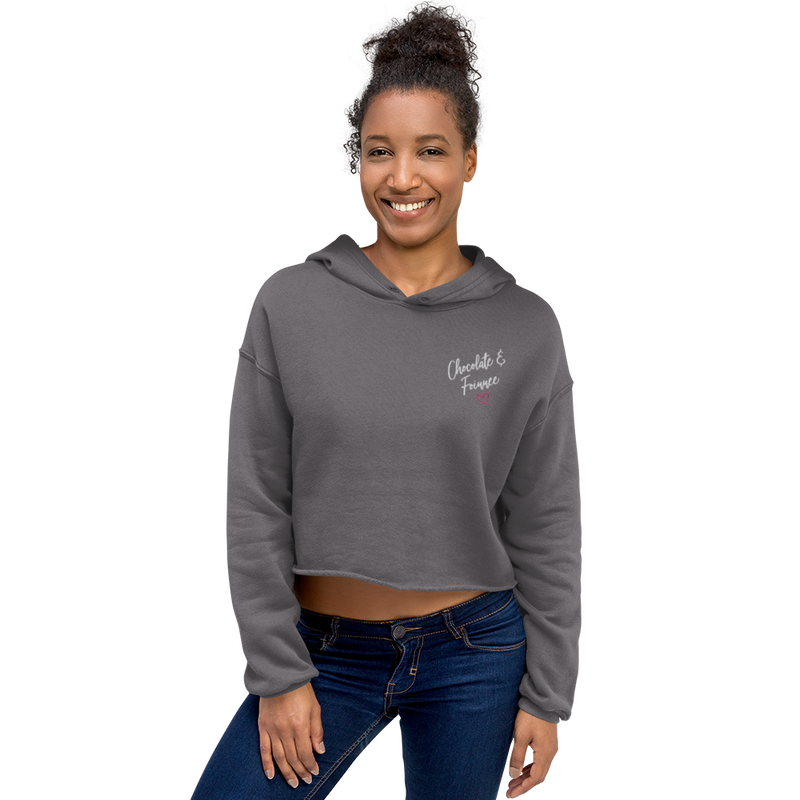 Chocolate & Foine Crop Hoodie